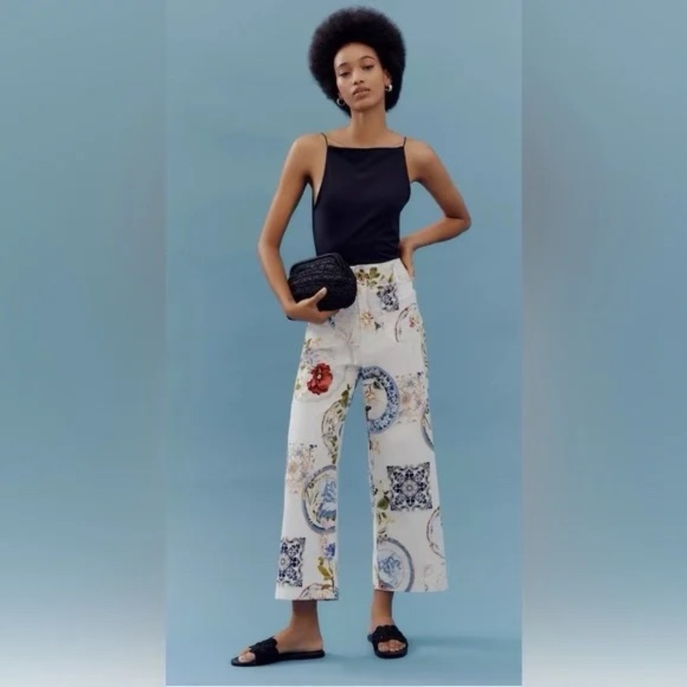 The Colette cropped wide-leg pants by Maeve (Anthropologie) - magic fabric edit